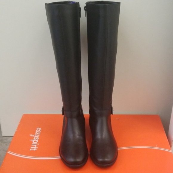 Easy Spirit Nadette Black Leather Long Boots - Picture 4 of 6